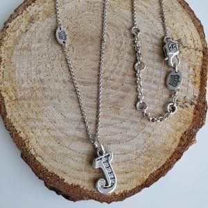 Juicy Couture Silver & Rhinestone "J" Initial Necklace